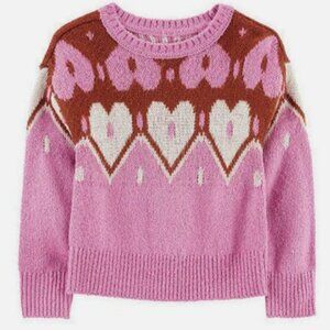 NWT. CARTER'S Girls Pink Hearts Sweater